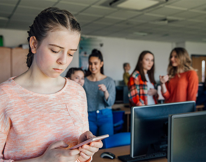 Teenager on phone